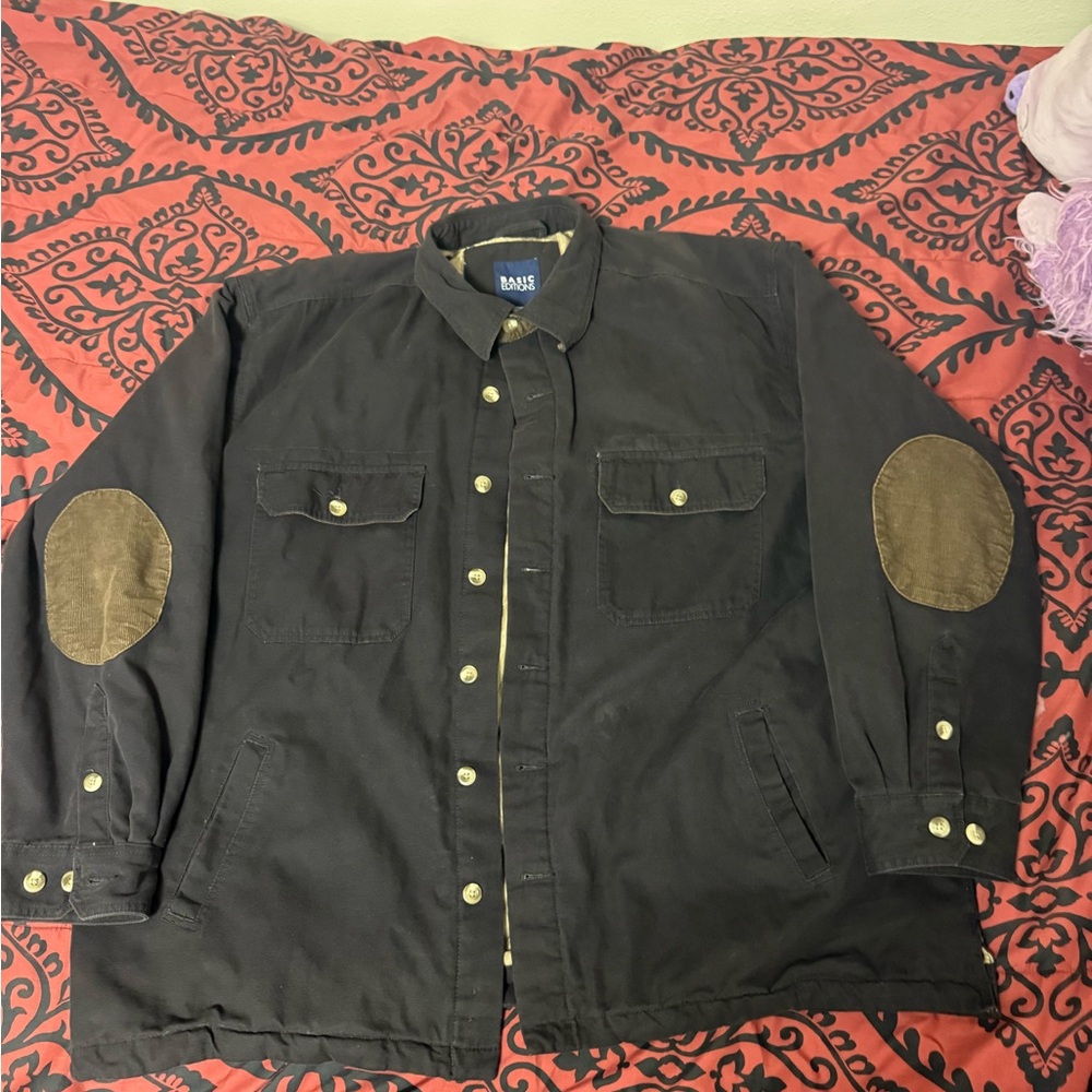 Basic Editions Men Xxl Jacket Coat Button Up Long… - image 1